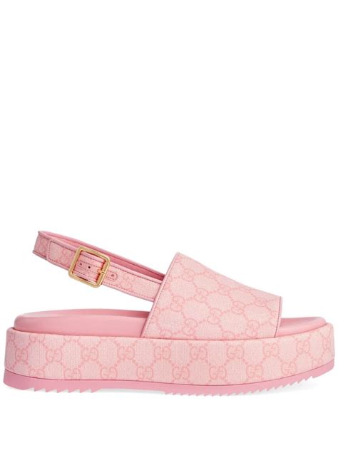 women pink gucci sandals|gucci pink platform sandals.